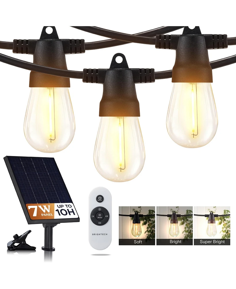 Brightech 104' Ambience Pro Solar 7W Outdoor Led Waterproof String Lights with Remote Control