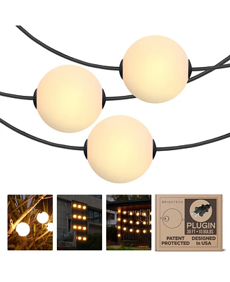 Brightech Ambience 30' Led Outdoor Orb String Lights with G100 Bulbs
