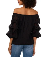 Vince Camuto Women's Off-The-Shoulder Balloon-Sleeve Tie-Hem Top