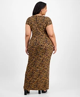 Derek Heart Trendy Plus V-Neck Bodycon Maxi Dress
