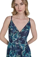 Eliza J Women's Embroidered Sequined Sleeveless Ball Gown