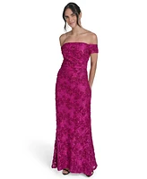 Jessica Howard Petites Soutache Lace Off-The-Shoulder Gown