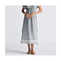 Reistor Women's Gathered Maxi Dress with Side Slits Mosaic