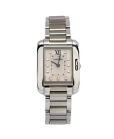 Pre-Owned Cartier Tank Anglaise Quartz Watch in Stainless Steel with Diamond Markers 23mm