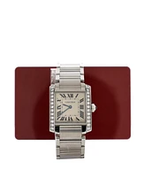 Pre-Owned Cartier Tank Francaise Quartz Watch in Stainless Steel with Diamond Bezel 25mm