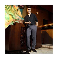 Campus Sutra Men's Ash Grey Micro-Waffle Chino Trousers