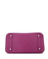 Pre-Owned Hermes Birkin 30 Handbag Purple Swift with Palladium Hardware