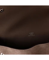 Pre-Owned Hermes Double Snap Pochette Crossbody Grizzly with Swift