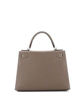 Pre-Owned Hermes Kelly 28 Handbag Grey Epsom with Palladium Hardware