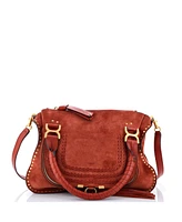 Pre-Owned Chloe Medium Marcie Satchel Whipstitch Studded Suede