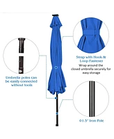 10 Feet Outdoor Patio Umbrella with Bright Solar Led Lights