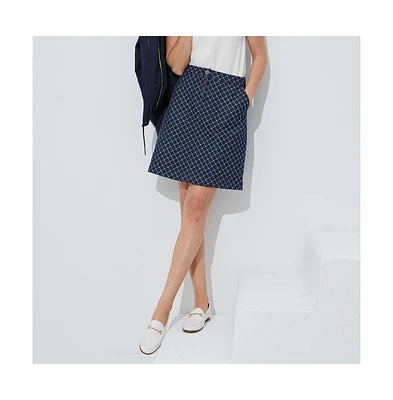 Etcetera Women's Fishnet Jacquard Denim Skirt Marseille