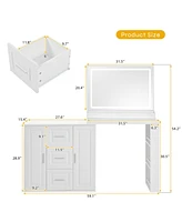 Makeup Vanity Desk with Mirror & Storage