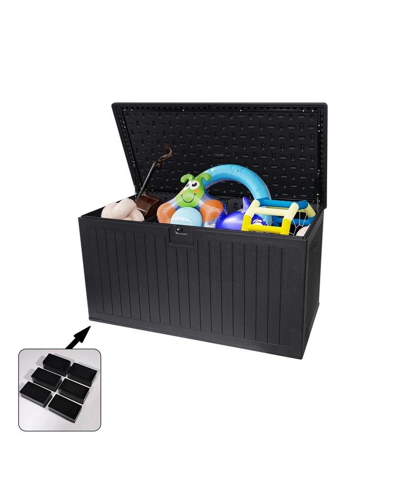 230 Gallon Resin Outdoor Deck Box - Waterproof & Lockable