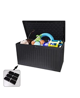 230 Gallon Resin Outdoor Deck Box - Waterproof & Lockable