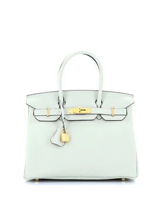 Pre-Owned Hermes Birkin 30 Handbag Grey Togo with Gold Hardware