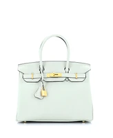 Pre-Owned Hermes Birkin 30 Handbag Grey Togo with Gold Hardware
