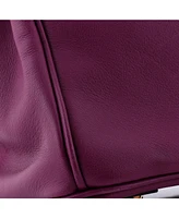 Pre-Owned Hermes Birkin 25 Handbag Purple Swift with Gold Hardware