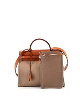 Pre-Owned Hermes 31 Herbag Zip Leather and Toile