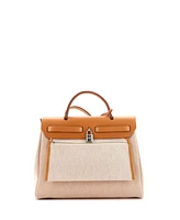 Pre-Owned Hermes 31 Herbag Zip Criss Viking Toile and Leather