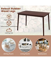 48 Inches Mid Century Dining Table for 4 with Rubber Wood Legs