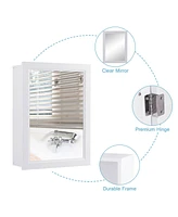 Mirrored Bathroom Medicine Cabinet with Single Door and Adjustable Shelf