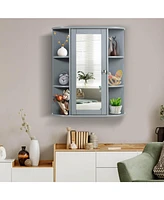 Bathroom Single Door Shelves Wall Mount Cabinet with Mirror