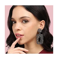 Sohi Stone Intricate Cluster Geometric Drop Earrings