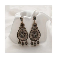 Sohi Gold-Plated Stone Drop Earrings
