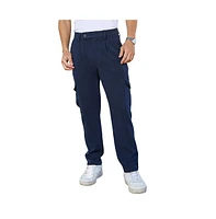 Campus Sutra Men's Indigo Blue Utility Pleated Trousers