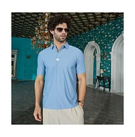 Campus Sutra Men's Powder Blue Seamless Waffle Polo T-Shirt