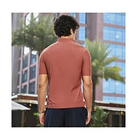 Campus Sutra Men's Sienna Brown Seamless Solid Polo T-Shirt
