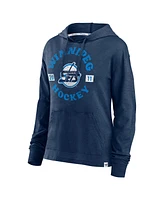 Fanatics Women's Heather Navy Winnipeg Jets Faded Pullover Hoodie