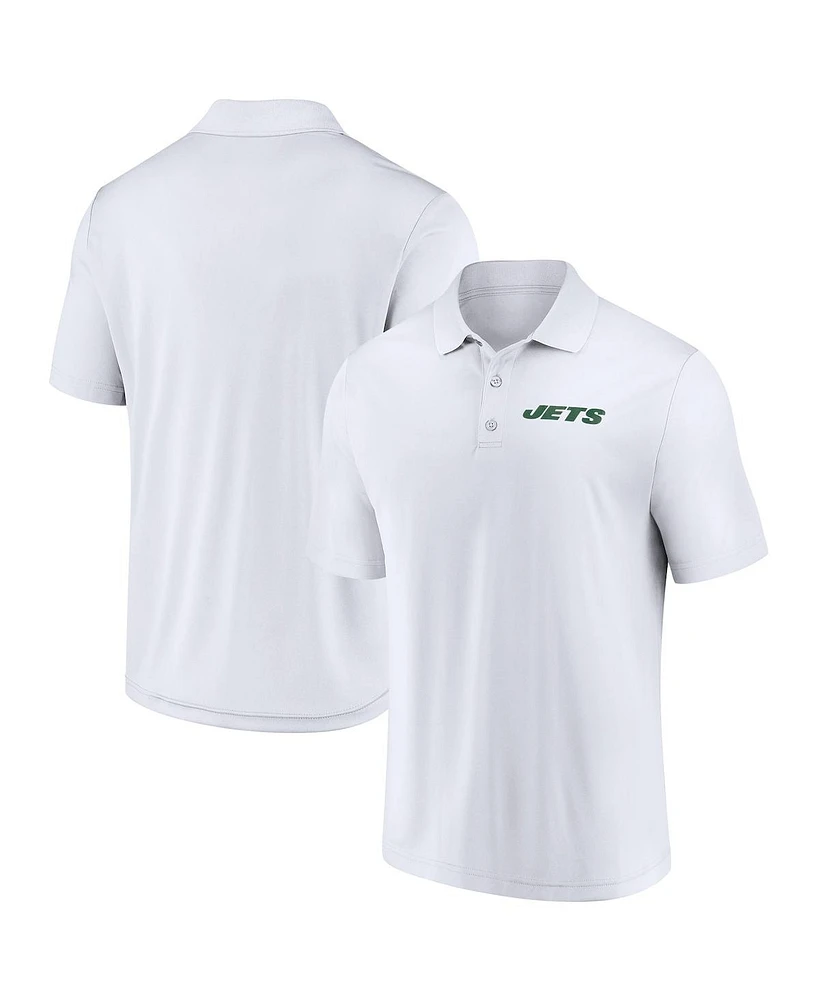 Fanatics Men's White New York Jets Lockup Polo Shirt