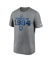 Nike Men's Heather Gray Indianapolis Colts 40th Anniversary Legend Performance T-Shirt