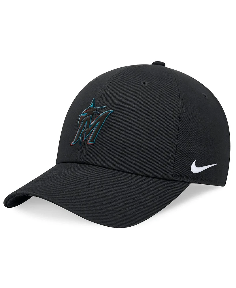 Nike Men's Black Miami Marlins Club Adjustable Hat