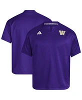 Adidas Men's Purple Washington Huskies Dugout Coaches Adizero Notch Neck Pullover Sweatshirt
