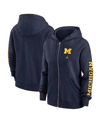 Jordan Women's Navy Michigan Wolverines Phoenix Full-Zip Hoodie
