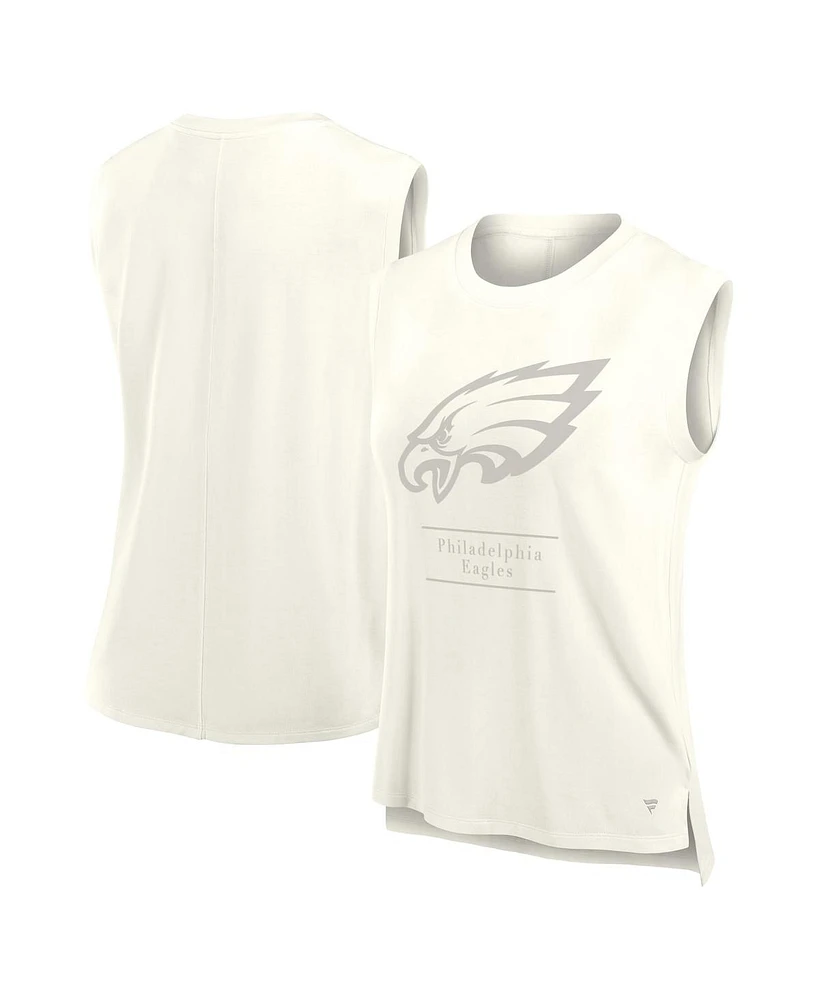 Fanatics Women's Cream Philadelphia Eagles Studio Embrace Tank Top