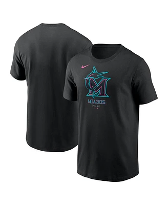 Nike Men's Black Miami Marlins 2025 City Connect Large Logo T-Shirt