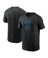 Nike Men's Black Miami Marlins 2025 City Connect Large Logo T-Shirt
