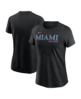 Nike Women's Black Miami Marlins 2025 City Connect Wordmark T-Shirt