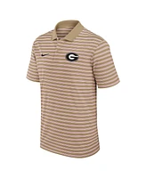 Nike Men's Tan Georgia Bulldogs Athletic Prep Striped Performance Polo Shirt