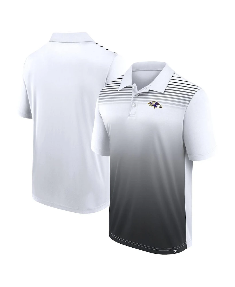 Logo Athletic Men's White/Black Baltimore Ravens Sandlot Game Polo Shirt