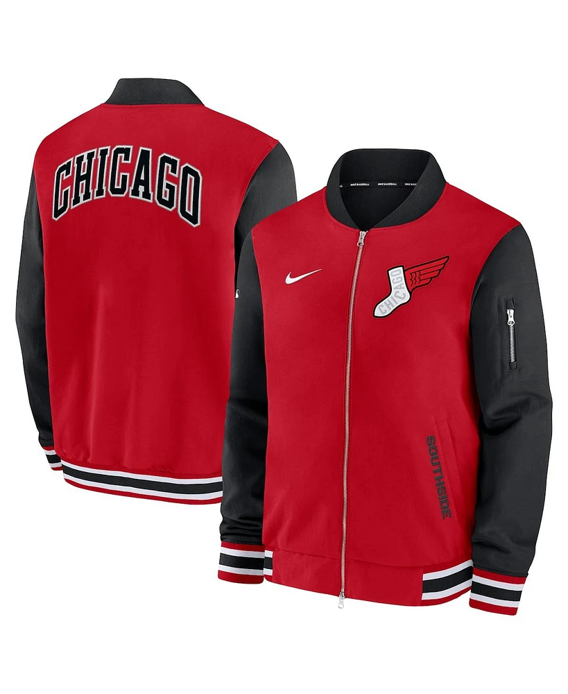 Nike Men's Red/Black Chicago White Sox 2025 City Connect Authentic Collection Full-Zip Bomber Jacket