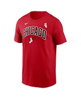 Nike Men's Luis Robert Jr. Red Chicago White Sox 2025 City Connect Fuse Name Number T-Shirt