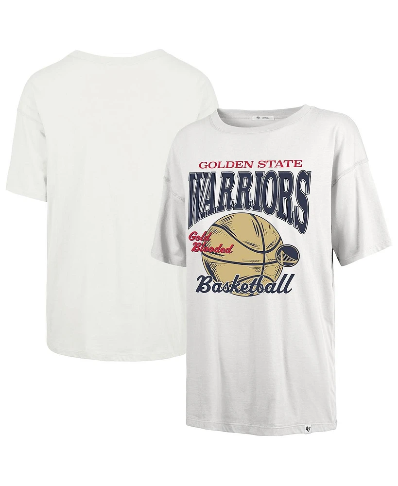 '47 Brand Women's White Golden State Warriors City Edition Down Court Sadie T-Shirt