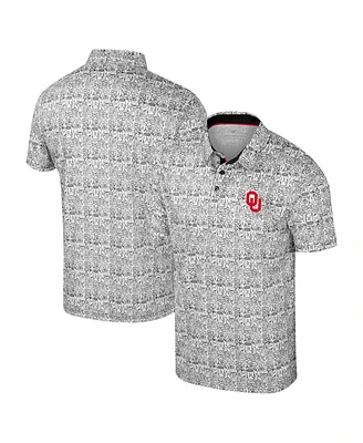 Colosseum Men's White Oklahoma Sooners Big Tall It's Time Allover Printed Polo Shirt