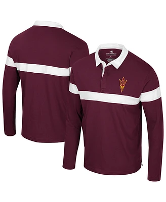 Colosseum Men's Maroon Arizona State Sun Devils Too Cool for School Long Sleeve Polo Shirt