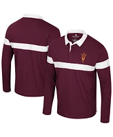 Colosseum Men's Maroon Arizona State Sun Devils Too Cool for School Long Sleeve Polo Shirt